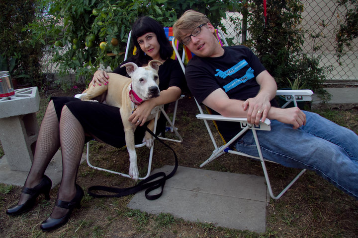  Daisy and me in our hobo chic backyard and the wonderful Lisa 